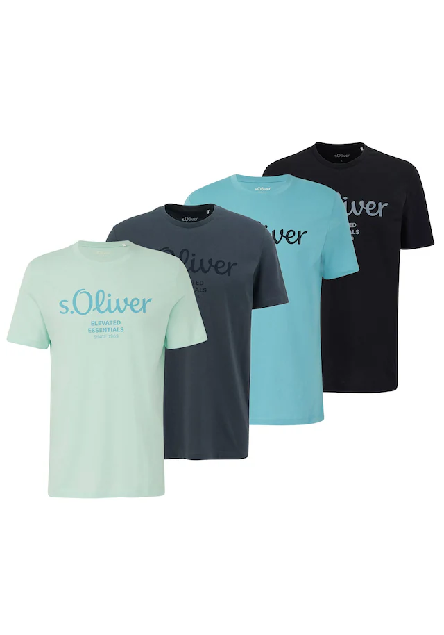 s.Oliver T-Shirt »T-Shirt Logo T-Shirt 4er Pack« 4