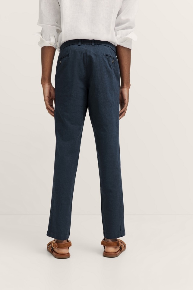 bugatti Bundfaltenhose mit Baumwoll-Leinen-Mix