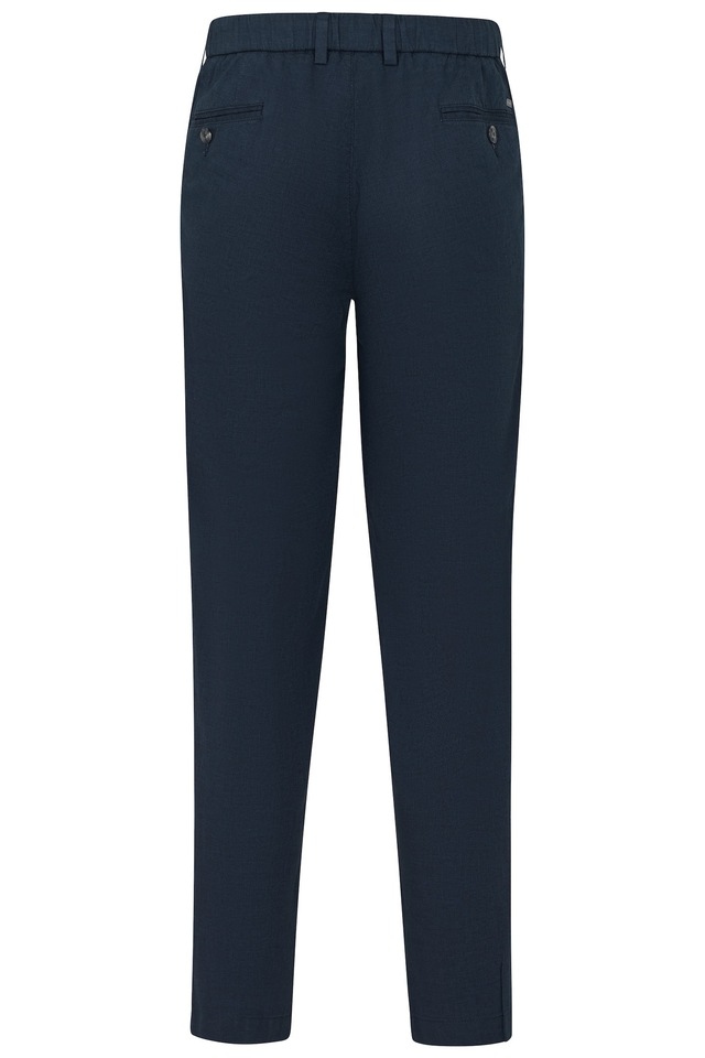 bugatti Bundfaltenhose mit Baumwoll-Leinen-Mix