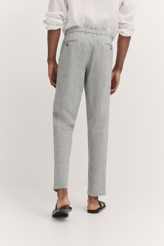 bugatti Bundfaltenhose mit Baumwoll-Leinen-Mix