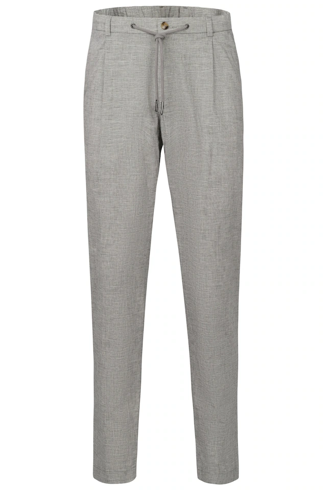 bugatti Bundfaltenhose mit Baumwoll-Leinen-Mix