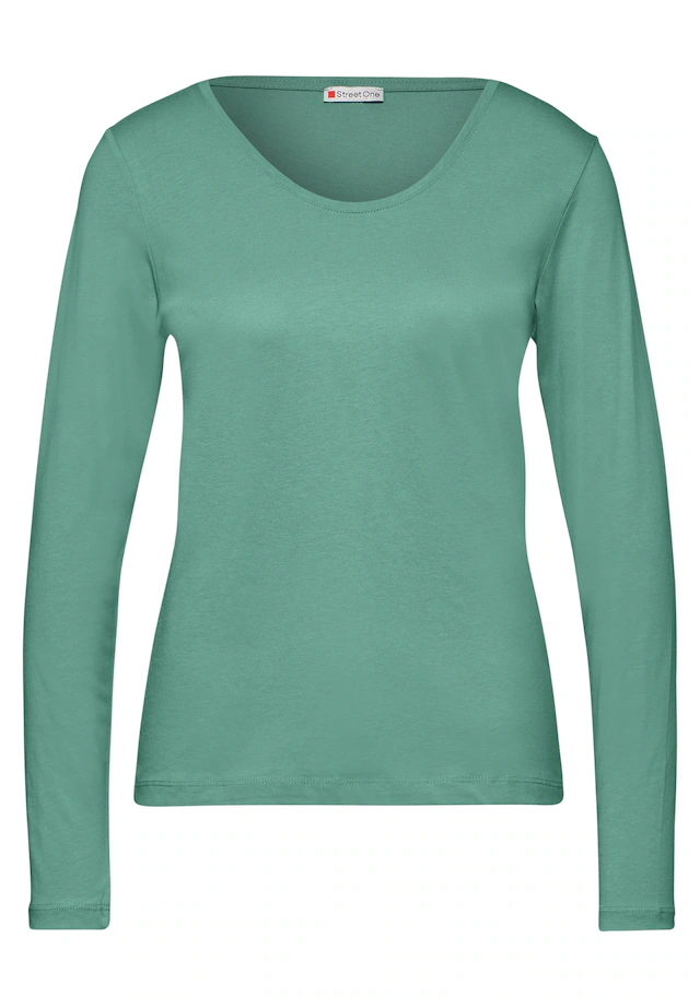STREET ONE Langarmshirt mit abgerundetem V-Ausschnitt