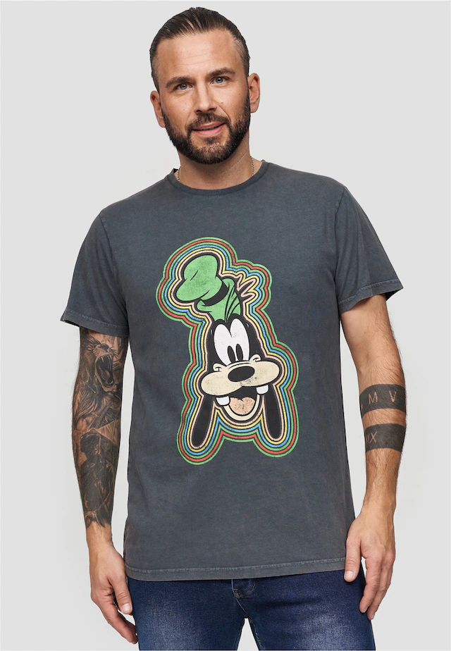 Recovered T-Shirt »Disney Goofy Outline« im zeitlosen Design