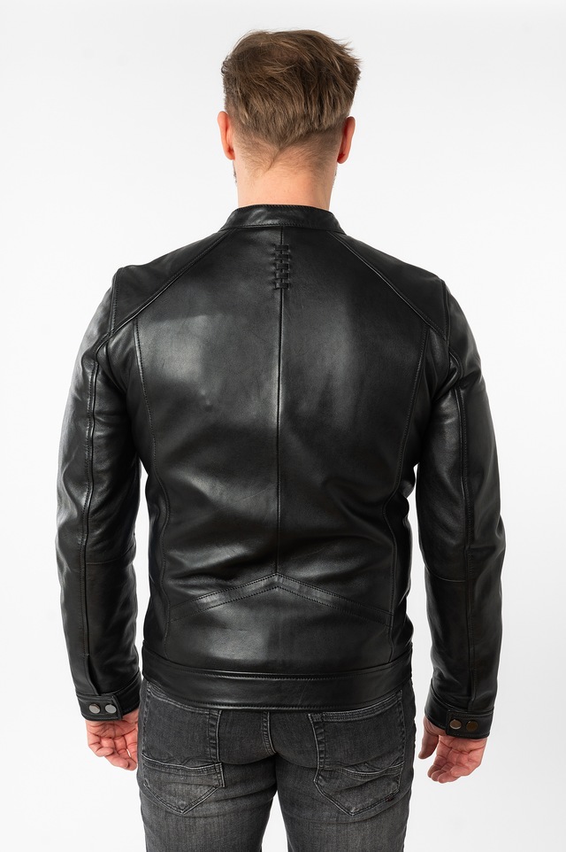Mauritius Lederjacke »MMTibor SF« kurzer Kragen mit Druckknöpfen