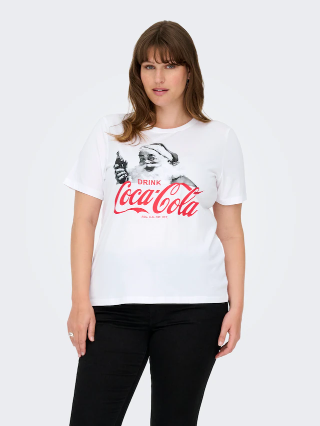 ONLY CARMAKOMA Kurzarmshirt »CARCOCA COLA XMAS LIFE S/S TOP JRS«