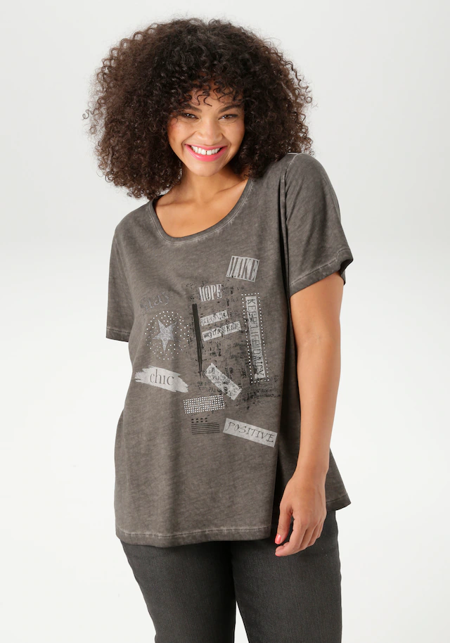 Aniston PLUS T-Shirt mit edlem Druckmotiv