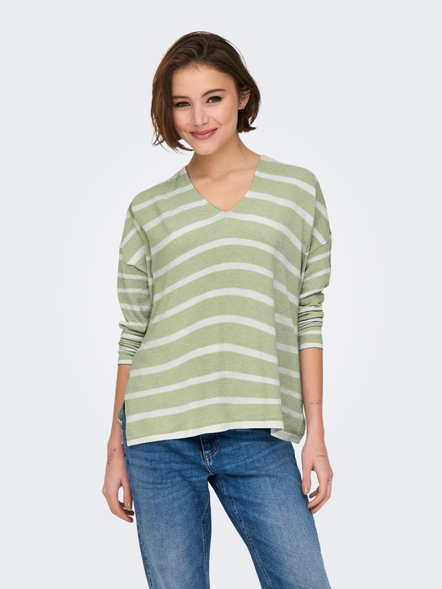 ONLY Strickpullover »ONLAMALIO LIFE LS V-NECK KNT«