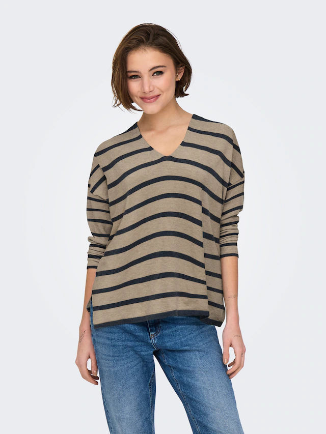 ONLY Strickpullover »ONLAMALIO LIFE LS V-NECK KNT«