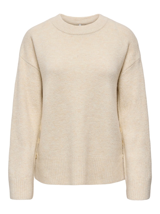 ONLY Strickpullover »ONLRENE LIFE LS BUTTON O-NECK CC KNT«