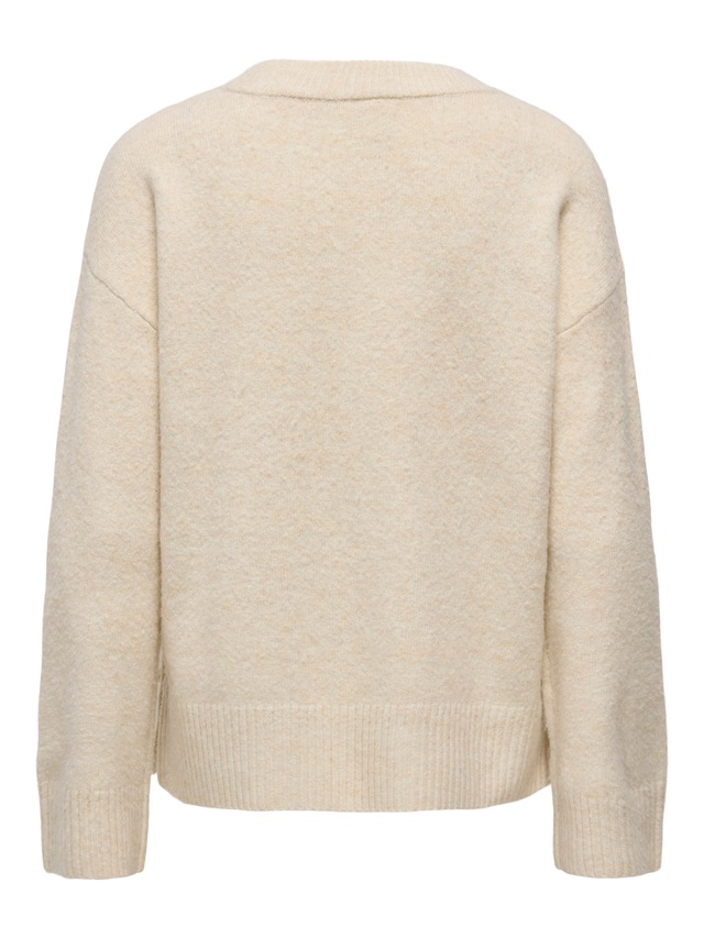 ONLY Strickpullover »ONLRENE LIFE LS BUTTON O-NECK CC KNT«