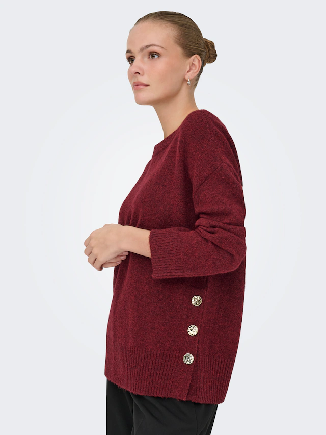 ONLY Strickpullover »ONLRENE LIFE LS BUTTON O-NECK CC KNT«