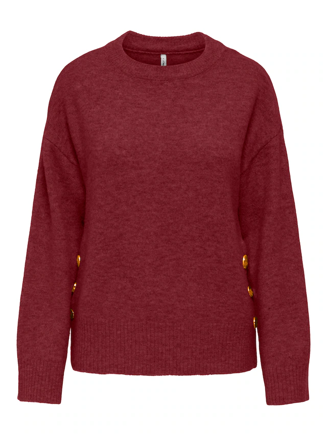 ONLY Strickpullover »ONLRENE LIFE LS BUTTON O-NECK CC KNT«
