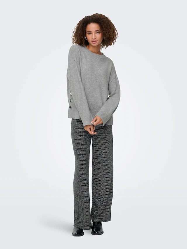ONLY Strickpullover »ONLRENE LIFE LS BUTTON O-NECK CC KNT«
