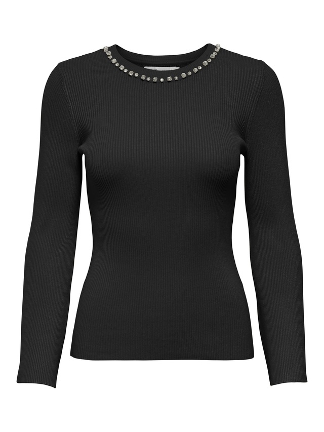 ONLY Rundhalspullover »ONLNATASCHA LS BLING O-NECK CC KNT«