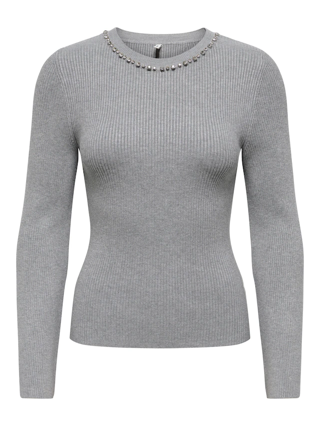 ONLY Rundhalspullover »ONLNATASCHA LS BLING O-NECK CC KNT«