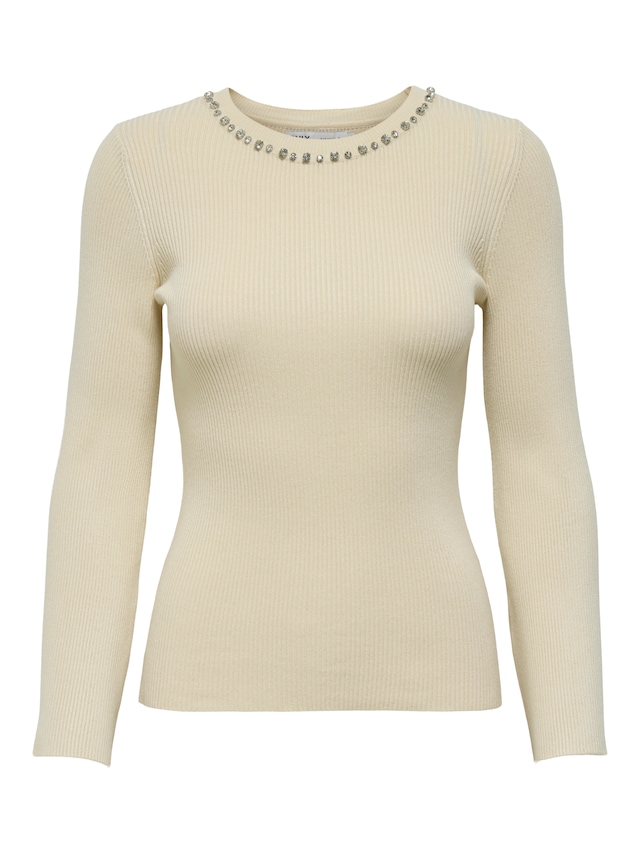 ONLY Rundhalspullover »ONLNATASCHA LS BLING O-NECK CC KNT«