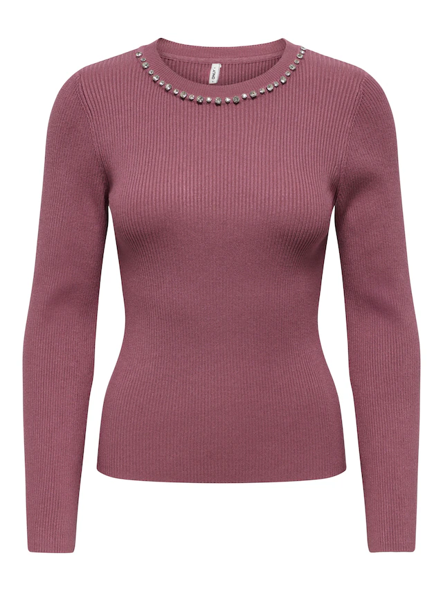ONLY Rundhalspullover »ONLNATASCHA LS BLING O-NECK CC KNT«