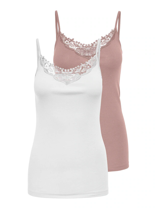 ONLY Longtop »ONLLULU LACE SINGLET 2PACK CS JRS« Packung, 2