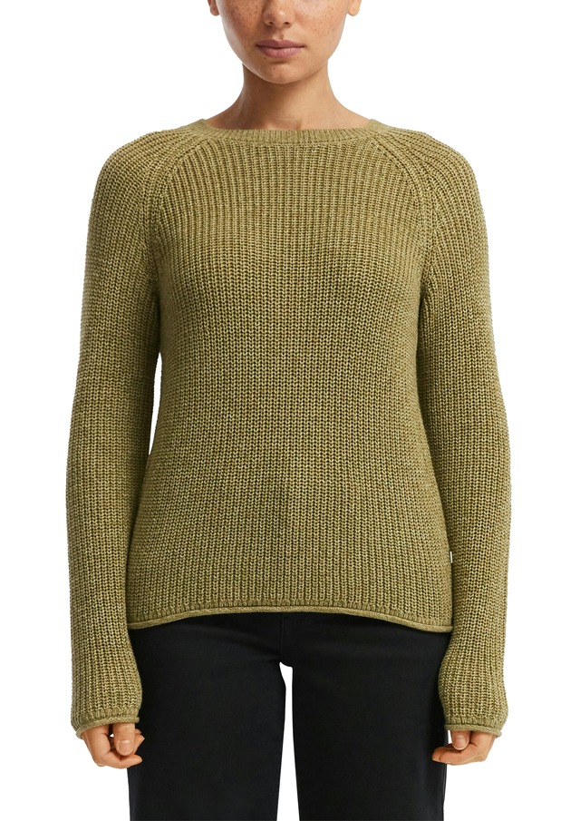 QS Strickpullover mit Strickmuster und Rundhalsausschnitt
