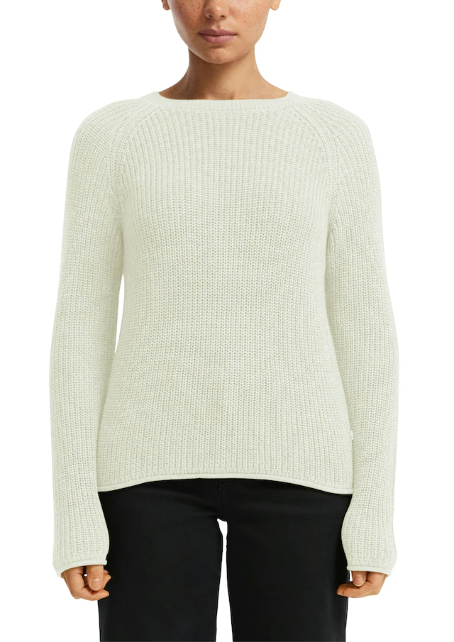 QS Strickpullover mit Strickmuster und Rundhalsausschnitt