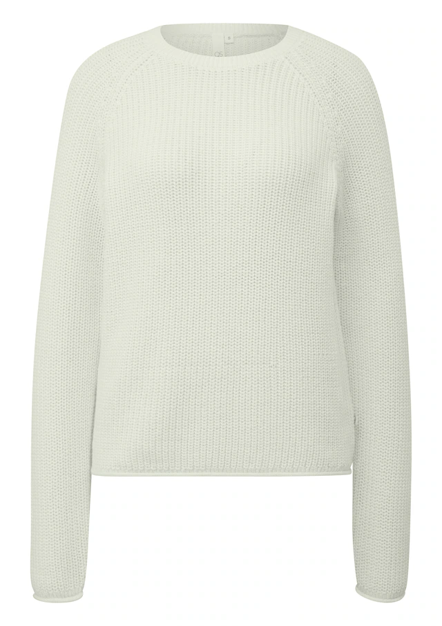 QS Strickpullover mit Strickmuster und Rundhalsausschnitt
