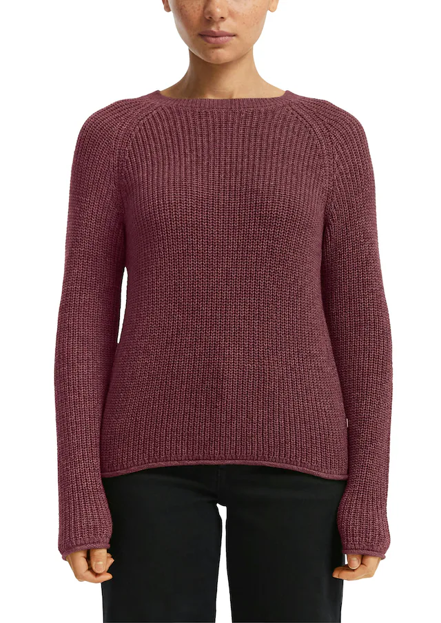 QS Strickpullover mit Strickmuster und Rundhalsausschnitt