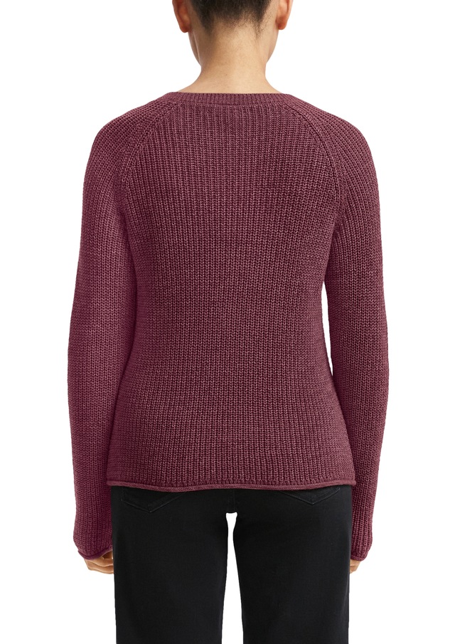 QS Strickpullover mit Strickmuster und Rundhalsausschnitt