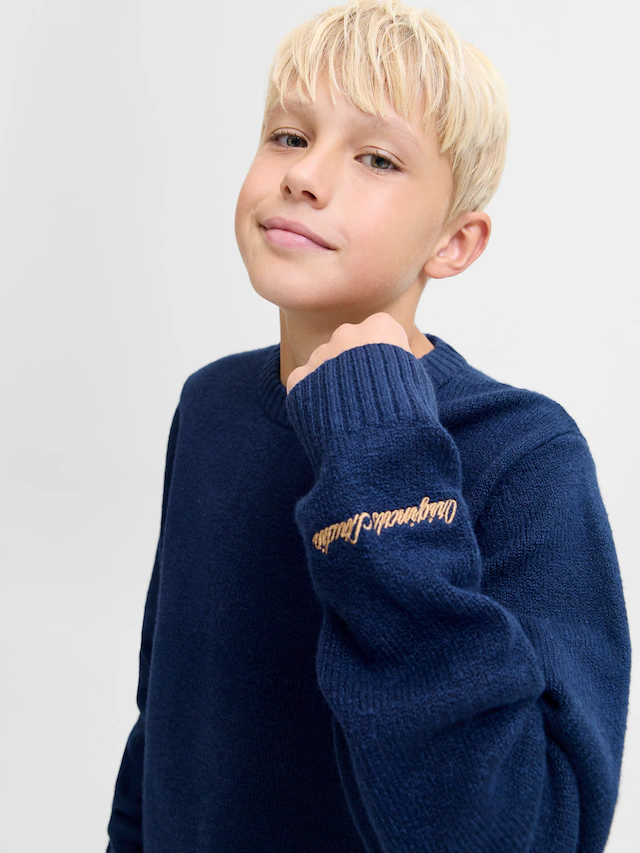 Jack & Jones Junior Rundhalspullover »JORNORREBRO KNIT CREW NECK JNR« Baumwollmischung, locker geschnitten