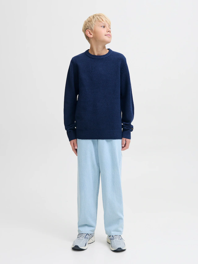 Jack & Jones Junior Rundhalspullover »JORNORREBRO KNIT CREW NECK JNR« Baumwollmischung, locker geschnitten