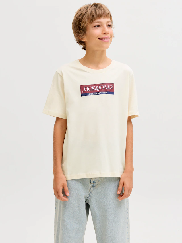 Jack & Jones Junior T-Shirt »JORINWOOD BLOCK BRAND TEE SS CN NOOS JNR«