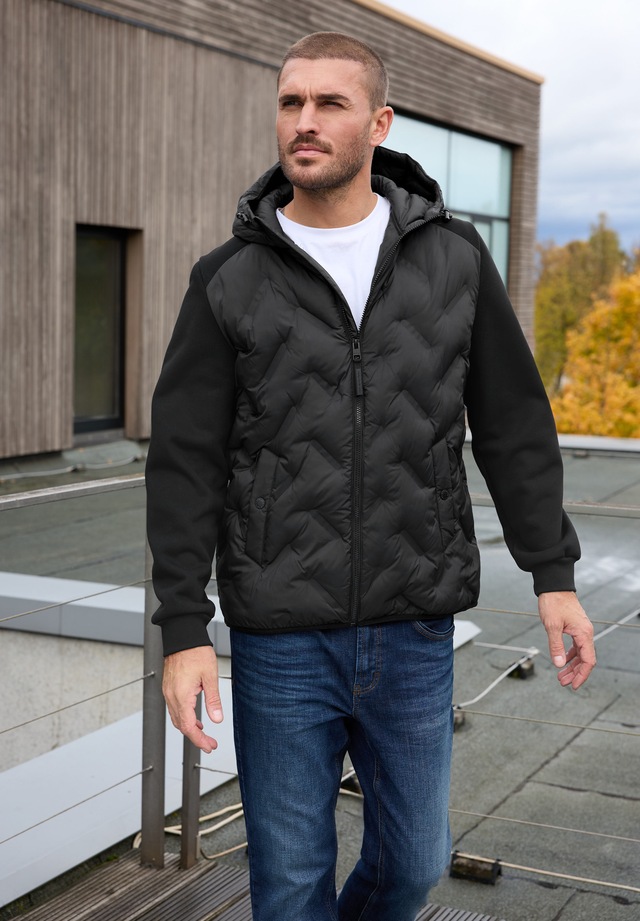 STREET ONE MEN Steppjacke mit Kapuze mit Kapuze mit Tunnelzugband
