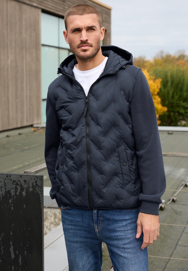 STREET ONE MEN Steppjacke mit Kapuze mit Kapuze mit Tunnelzugband