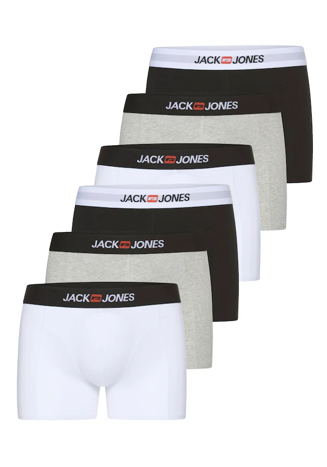 Jack & Jones Trunk »JACOLD – Boxershorts mit farbigem Bund im 6er-Pack« Packung, 6 Stk. Druck, modisch, regular fit, Jersey
