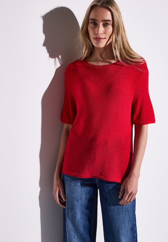 STREET ONE Strickpullover mit seitlichen Schlitzen, halbarm