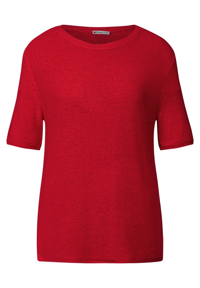 STREET ONE Strickpullover mit seitlichen Schlitzen, halbarm