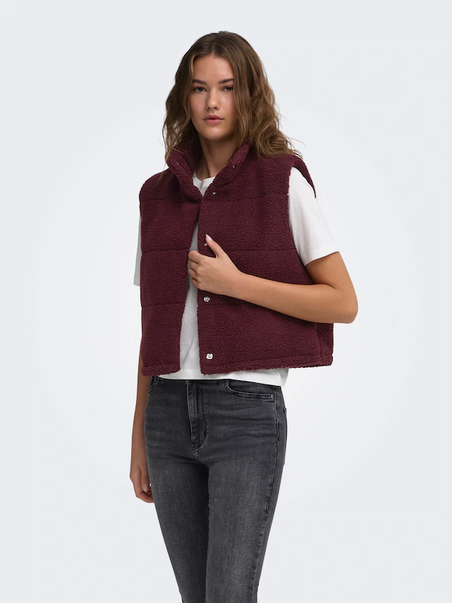 ONLY Plüschweste »ONLSANDRA TEDDY WAISTCOAT LIFE OTW NOOS« Kunstfaser