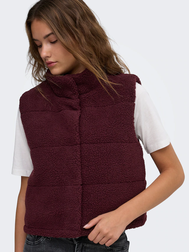 ONLY Plüschweste »ONLSANDRA TEDDY WAISTCOAT LIFE OTW NOOS« Kunstfaser