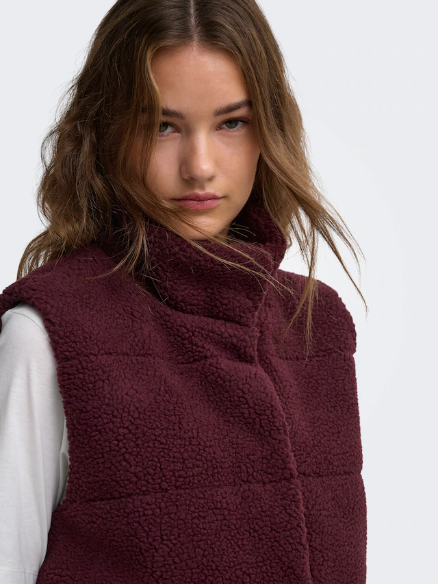 ONLY Plüschweste »ONLSANDRA TEDDY WAISTCOAT LIFE OTW NOOS« Kunstfaser