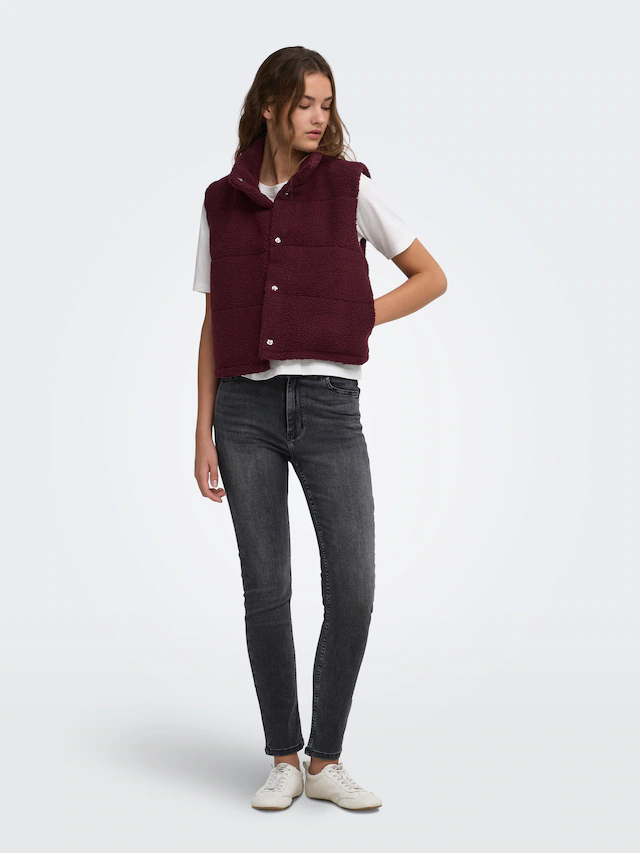 ONLY Plüschweste »ONLSANDRA TEDDY WAISTCOAT LIFE OTW NOOS« Kunstfaser