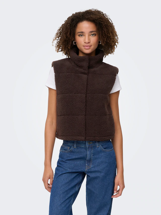 ONLY Plüschweste »ONLSANDRA TEDDY WAISTCOAT LIFE OTW NOOS« Kunstfaser