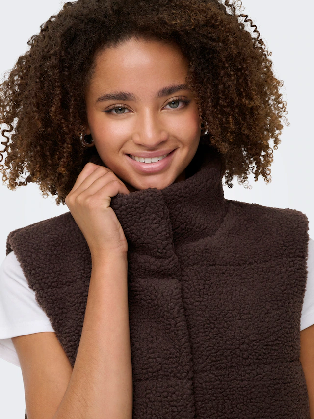 ONLY Plüschweste »ONLSANDRA TEDDY WAISTCOAT LIFE OTW NOOS« Kunstfaser