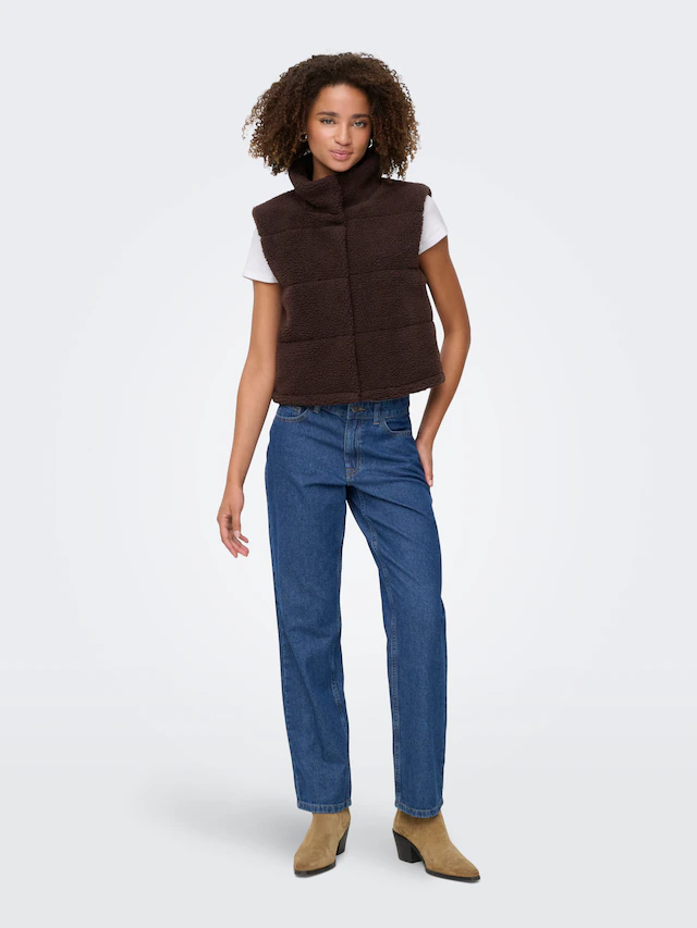 ONLY Plüschweste »ONLSANDRA TEDDY WAISTCOAT LIFE OTW NOOS« Kunstfaser