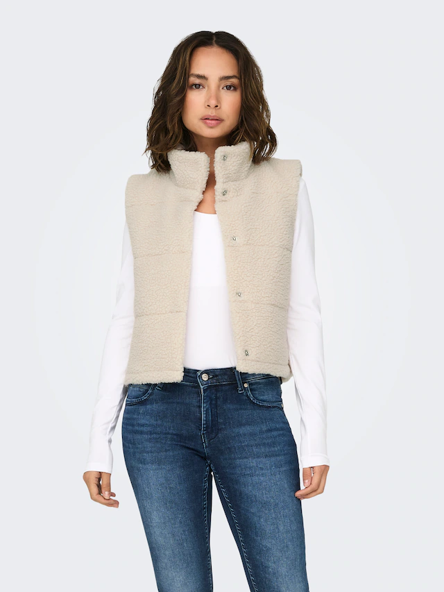 ONLY Plüschweste »ONLSANDRA TEDDY WAISTCOAT LIFE OTW NOOS« Kunstfaser