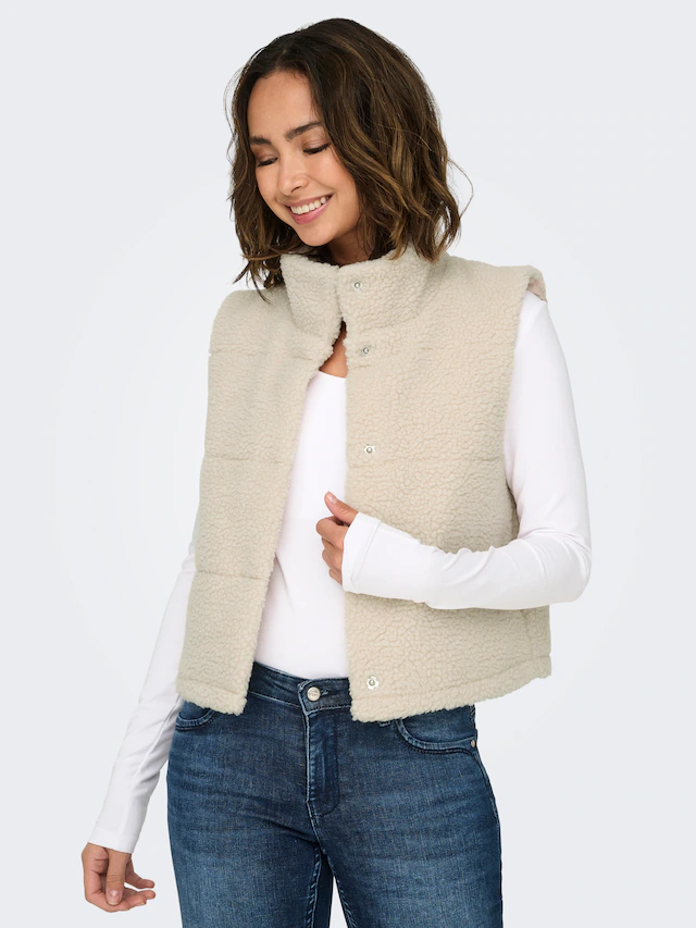 ONLY Plüschweste »ONLSANDRA TEDDY WAISTCOAT LIFE OTW NOOS« Kunstfaser