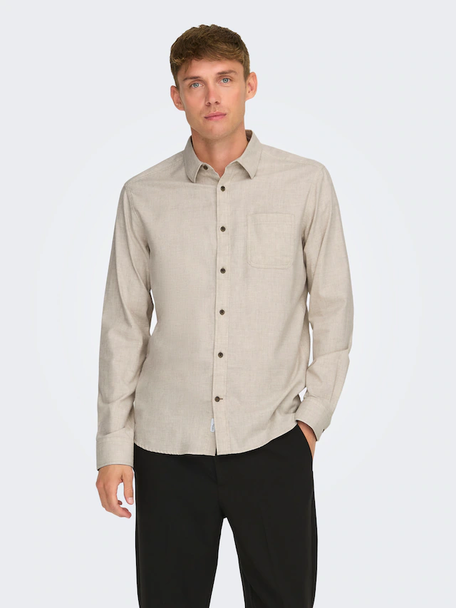 ONLY & SONS Langarmhemd »ONSROAD LIFE REG MELANGE LS SHIRT NOOS«