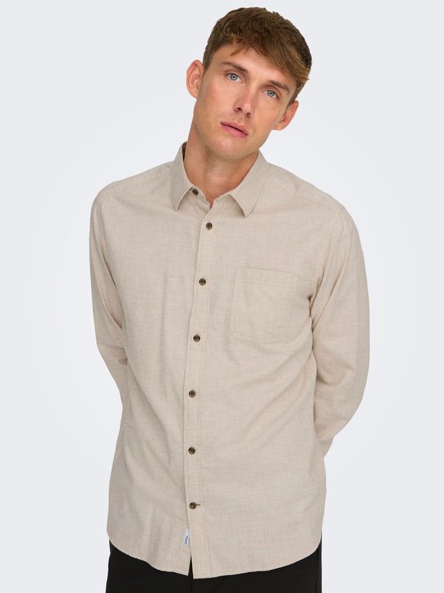ONLY & SONS Langarmhemd »ONSROAD LIFE REG MELANGE LS SHIRT NOOS«