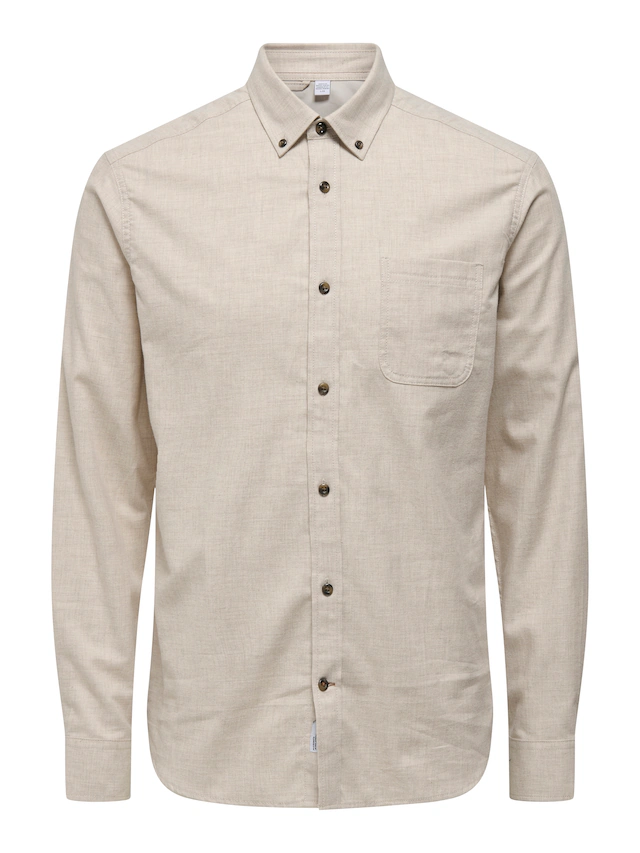 ONLY & SONS Langarmhemd »ONSROAD LIFE REG MELANGE LS SHIRT NOOS«