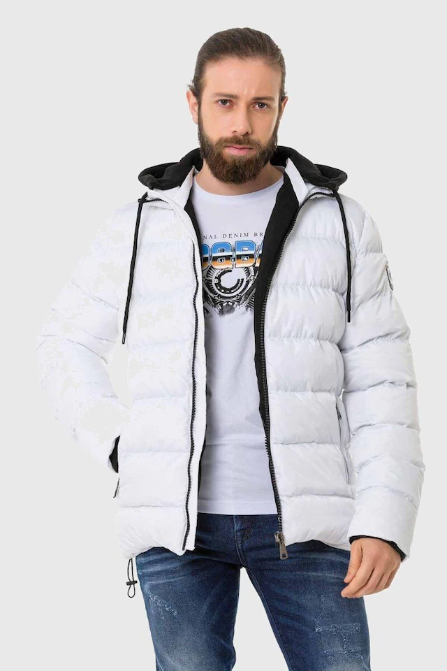 Cipo & Baxx Winterjacke »Winterjacke« mit Kapuze im unifarbenen Look
