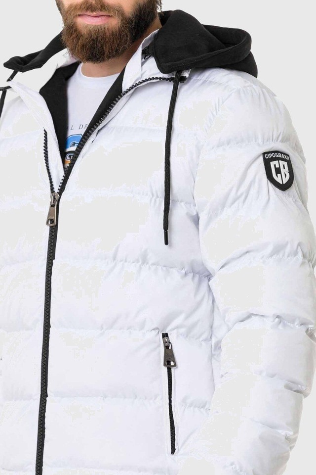 Cipo & Baxx Winterjacke »Winterjacke« mit Kapuze im unifarbenen Look