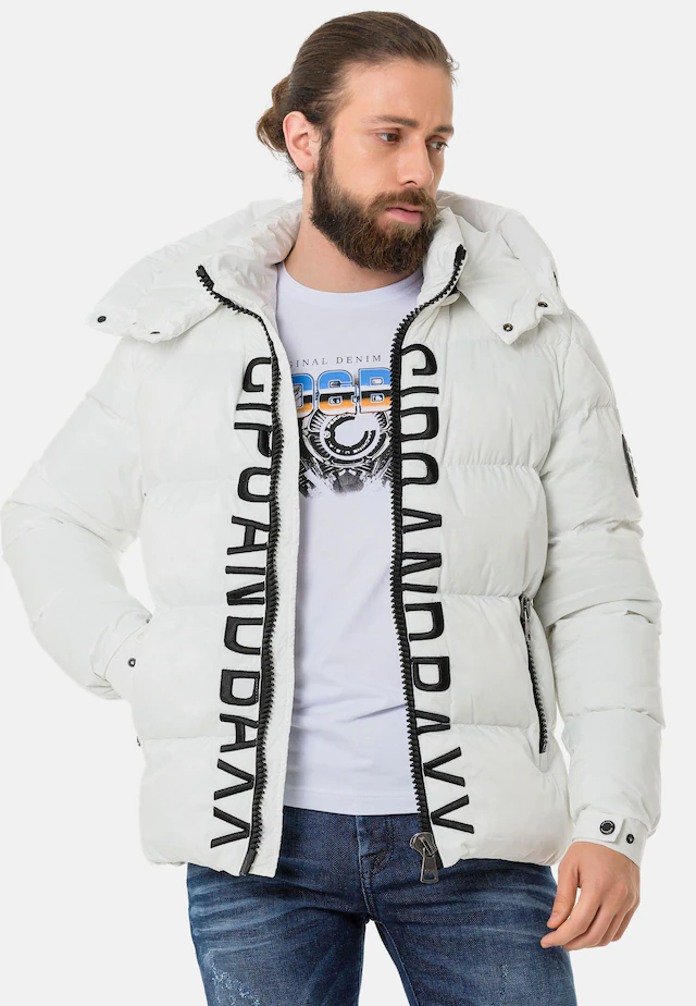 Cipo & Baxx Winterjacke »Winterjacke« mit Kapuze im unifarbenen Look